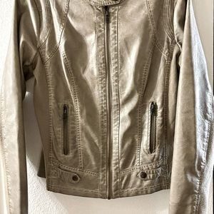 Women’s faux leather jacket grey